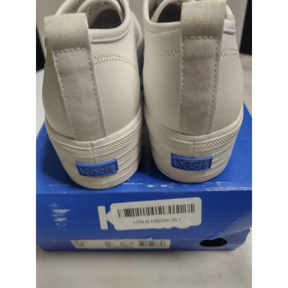 Keds Triple Up Leather White Platform Sneakers WH61626 Womens 8.5 M